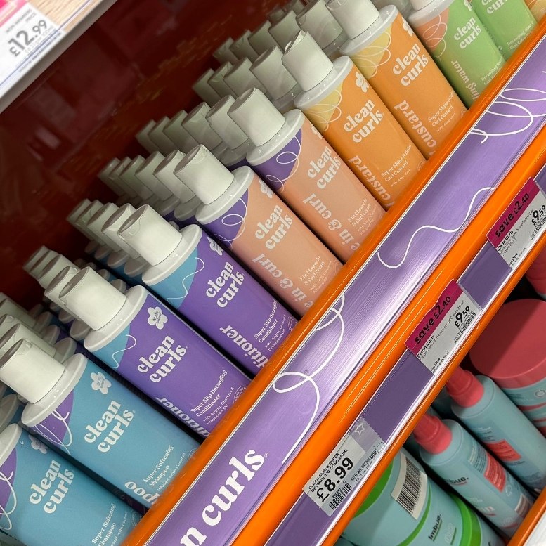 Clean Curls products in store at Superdrug