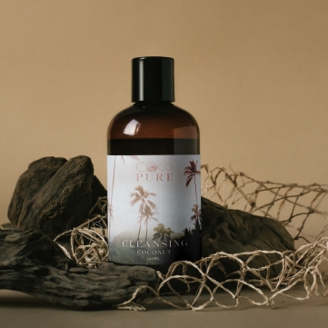 Cleansing coconut milk packaging label
