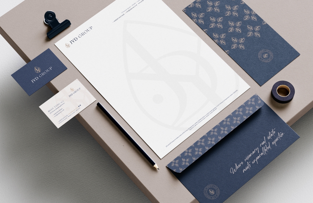 JYD Group Business stationery - Business cards, letterhead, envelope and compliments slips